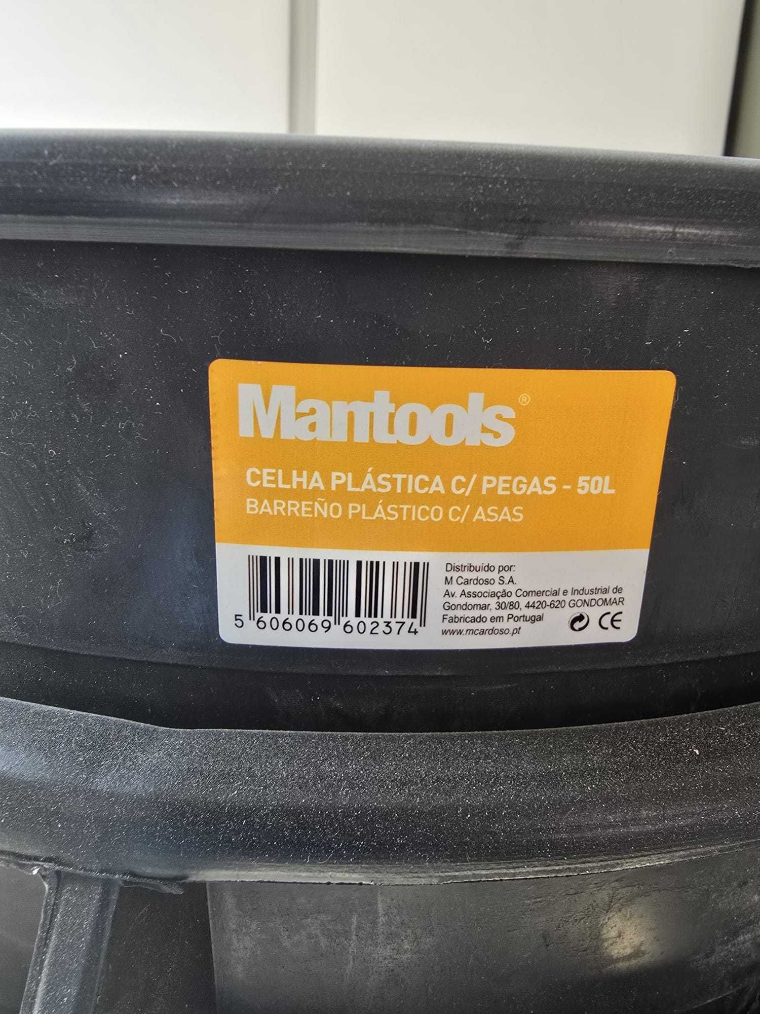 Balde de plástico 50L com pegas - 14 baldes NOVOS