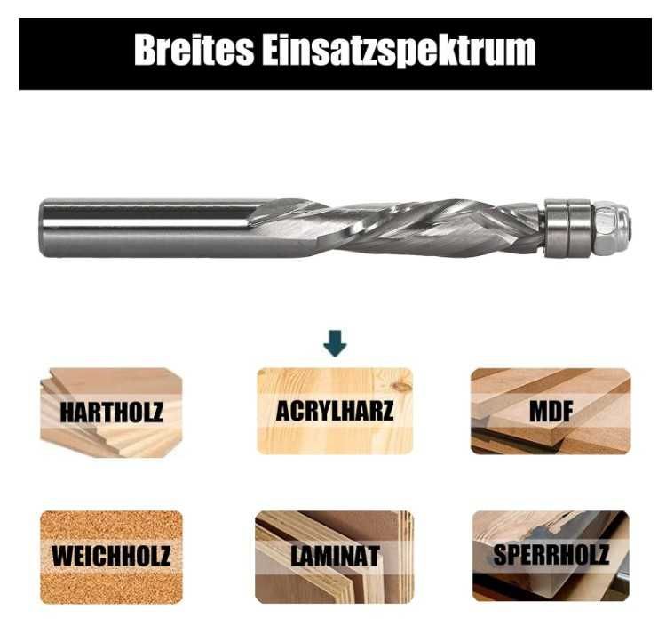 AKYLIN frez spiralny do drewna 8x28,6 mm z podwójnym łożyskiem kulowym