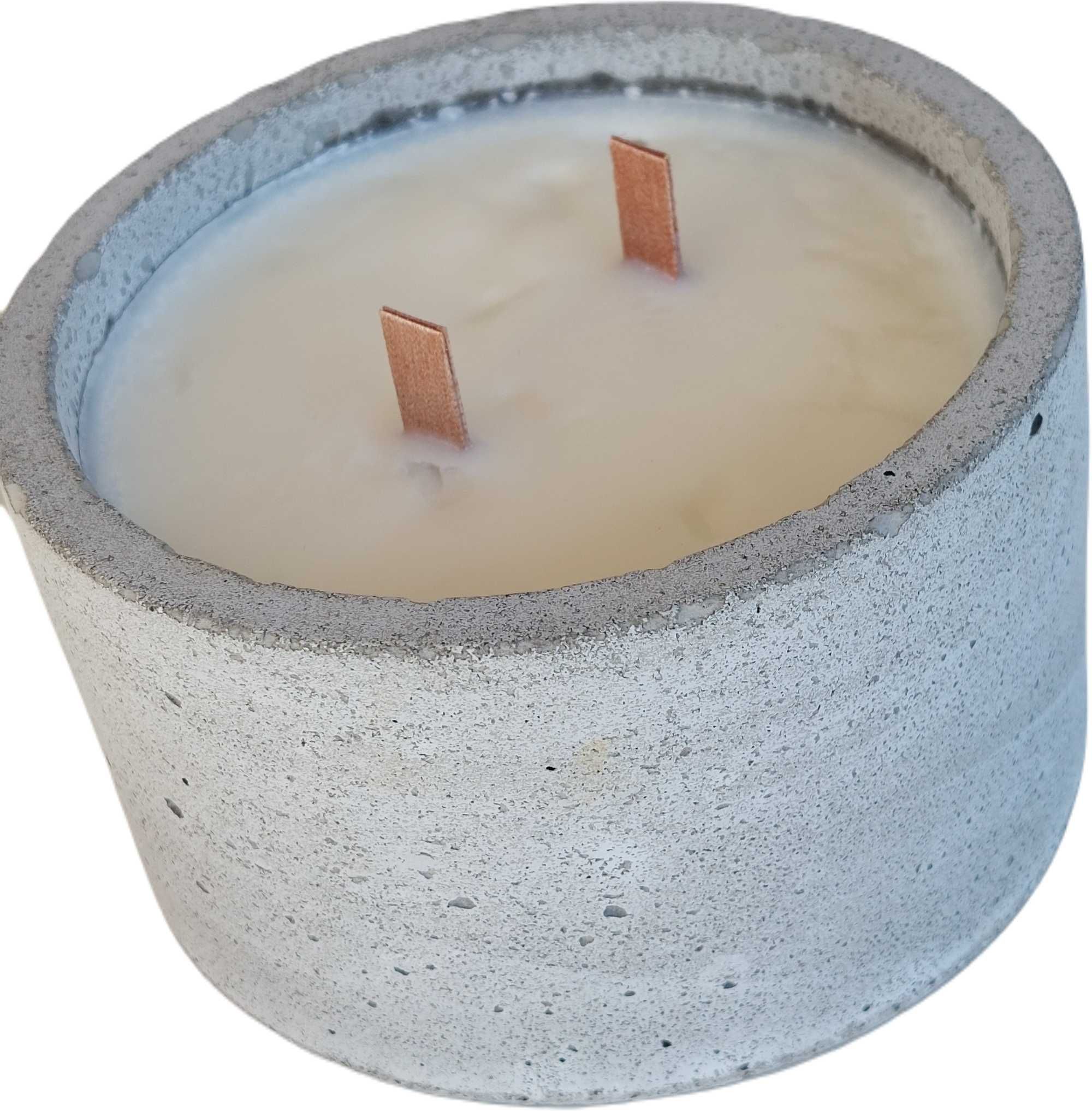 Świeczka sojowa 400g, zapach-pieczone jabłko , ekologiczna w betonie