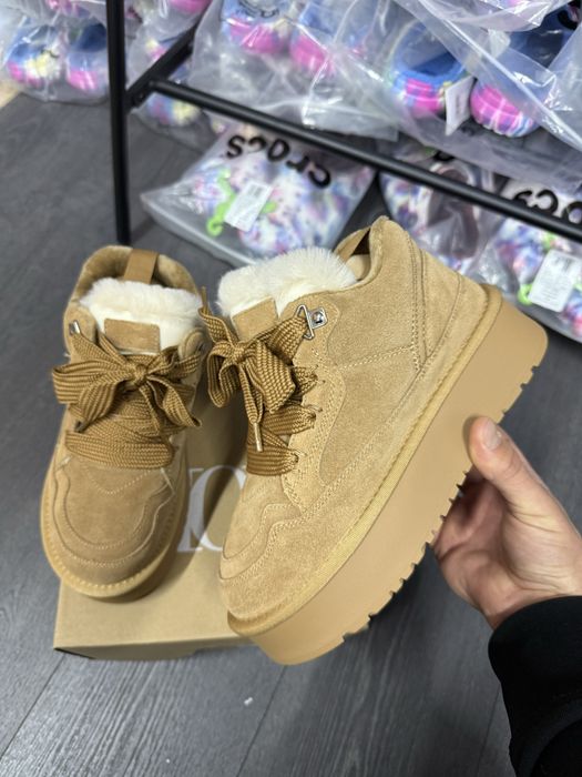 Зимові кеди уги UGG Lowmel хутро! Biege