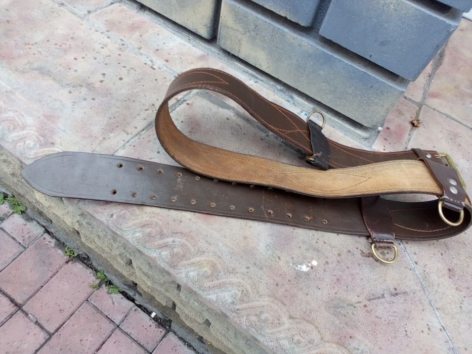 кожанный ремень пожарника,120 см