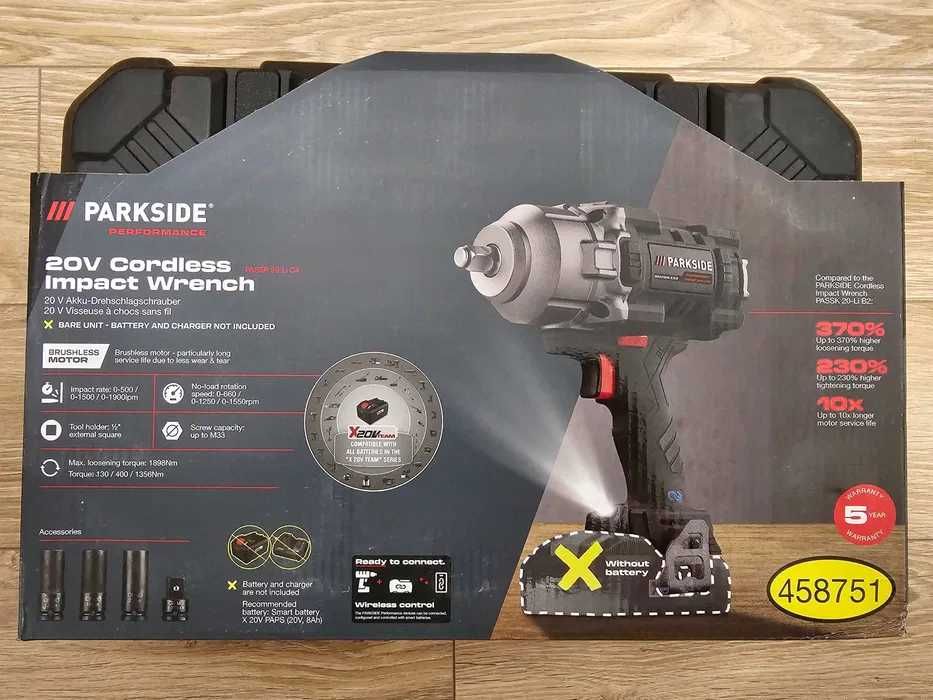 Parkside Performance PASSP 20 V Li C4 Klucz Udarowy