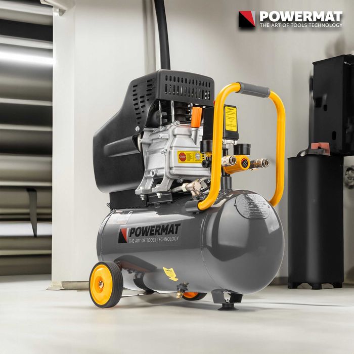 Kompresor Olejowy 24L Sprężarka 8 BAR 206 l/min 230V WYDAJNY 2 lata gw