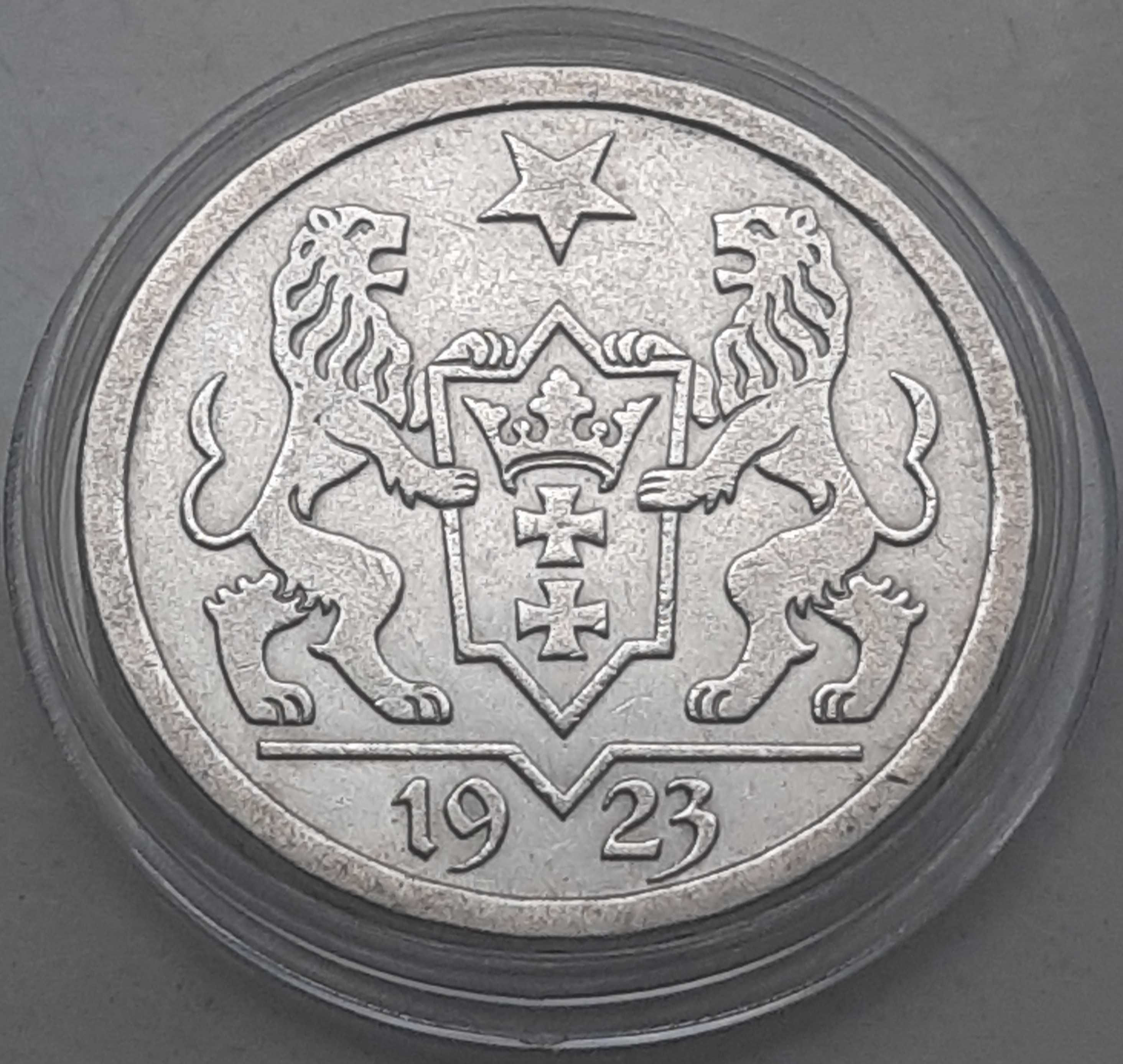Moneta obiegowa Wolne Miasto Gdańsk 2 Guldeny 1923 Koga