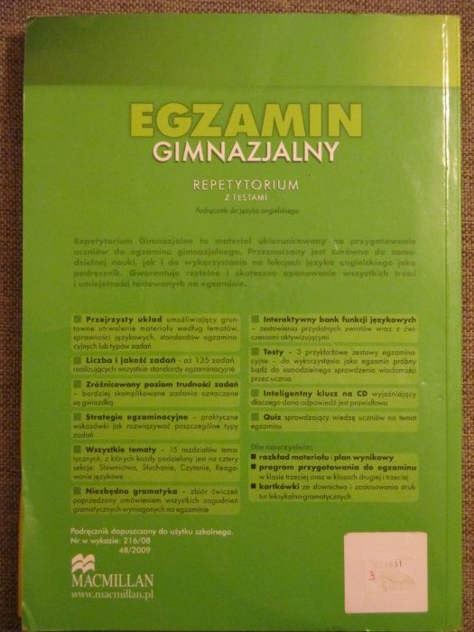 Egzamin gimnazjalny Repetytorium z testami Podręcznik do języka angiel