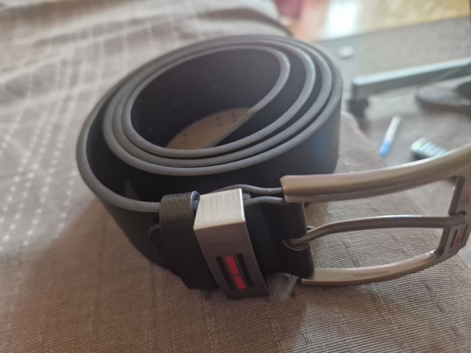 Nowy Pasek skórzany z.metalowa klamra 120.cm