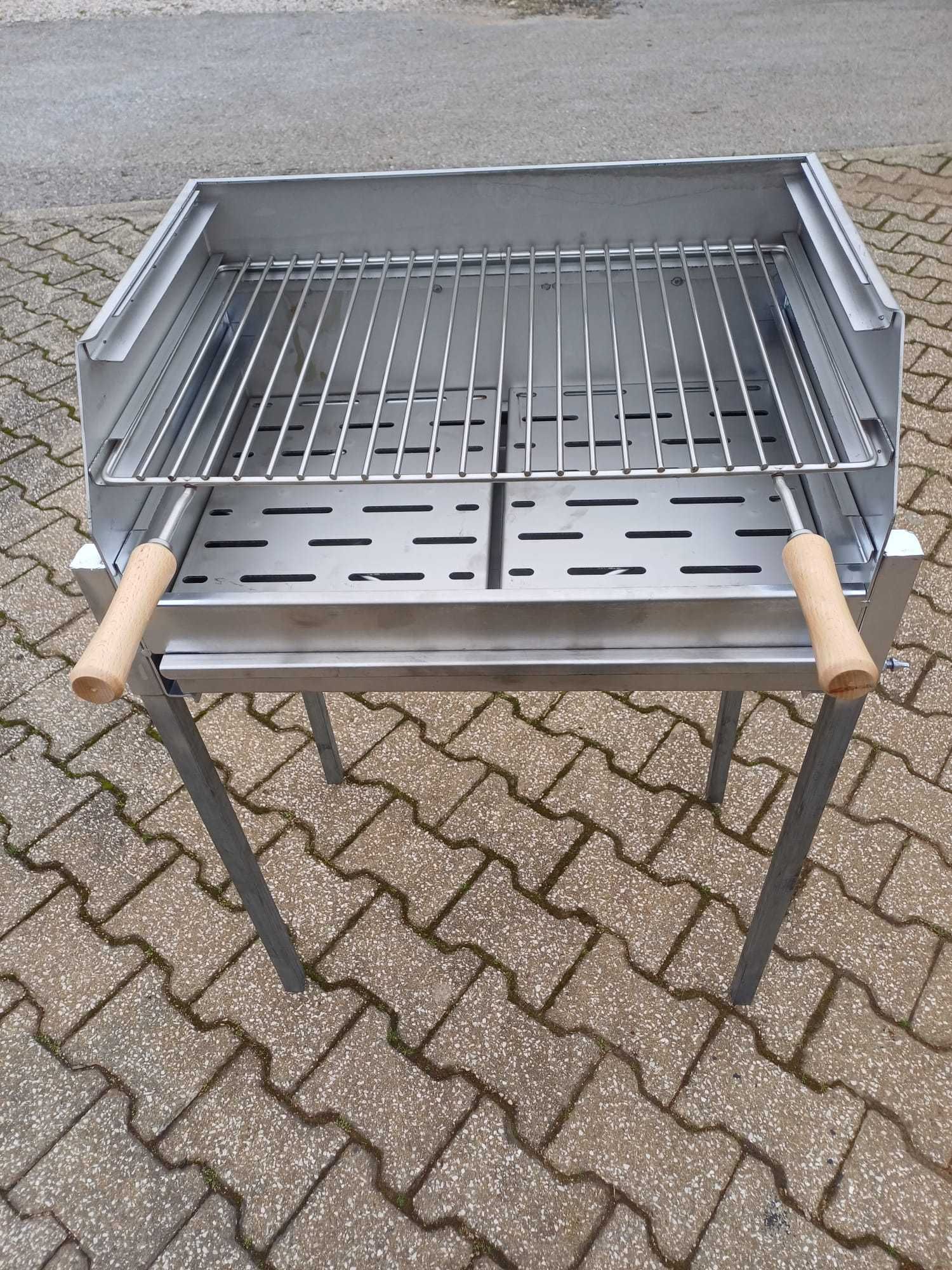 Grelhador inox 60x40 revestido com chapa de 2.5mm com Pernas Zincadas
