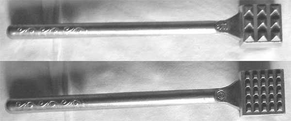 Solidny Aluminiowy Dwustronny Tłuczek do Mięsa Radziecki Metalowy ZSRR