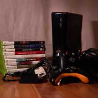 Xbox 360 250gb + 2 pady + 9 gier + akumulatory + klawiatura + HDMI
