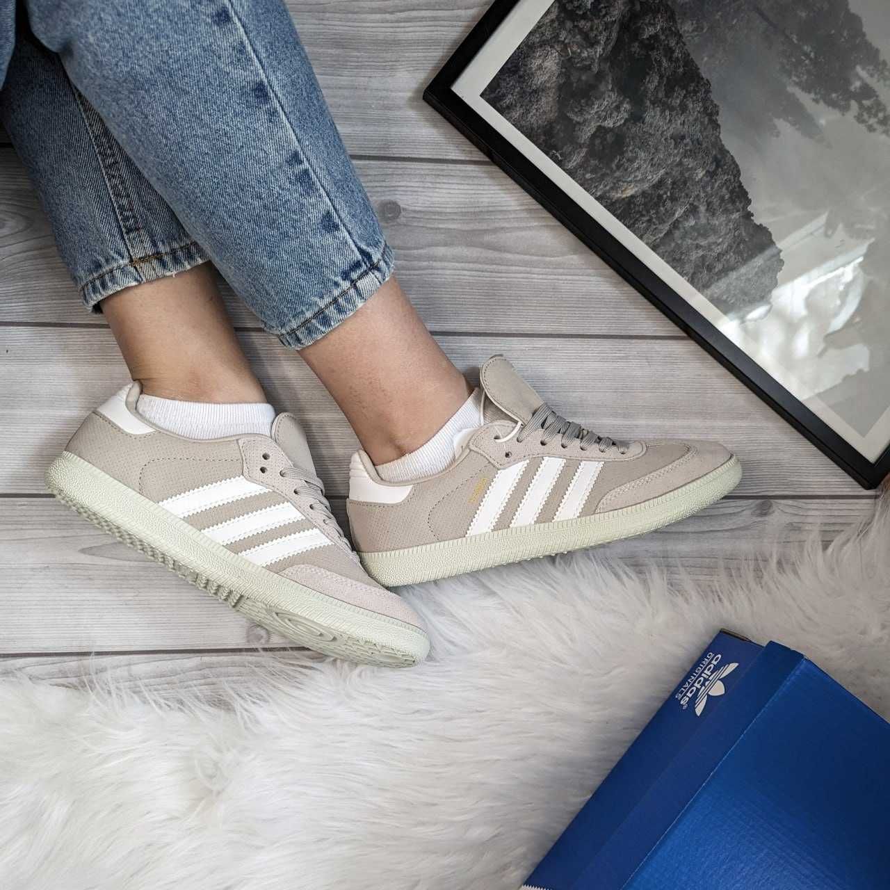 Жіночі кросівки Adidas Samba OG Wonder White Linen Green