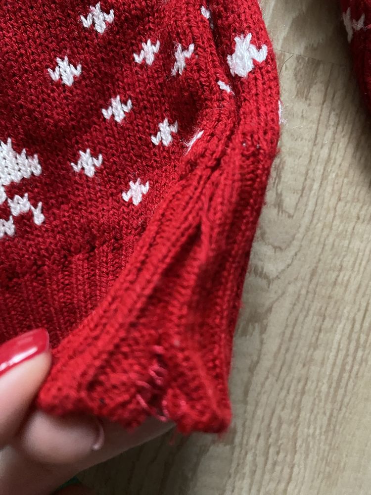 Sweter damski święta świąteczny czerwony S