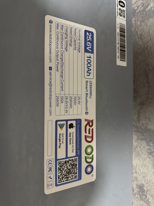 LiFePo4 акумулятор Redodo 100aH 24v Bluetooth новий
