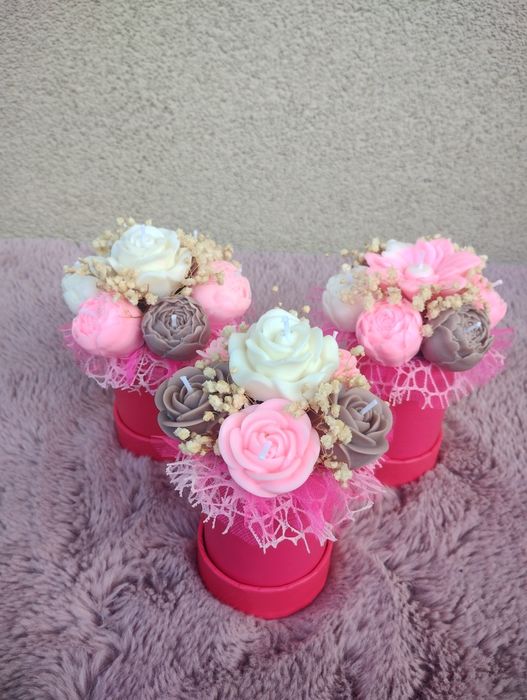 Mini flowerbox świece sojowe