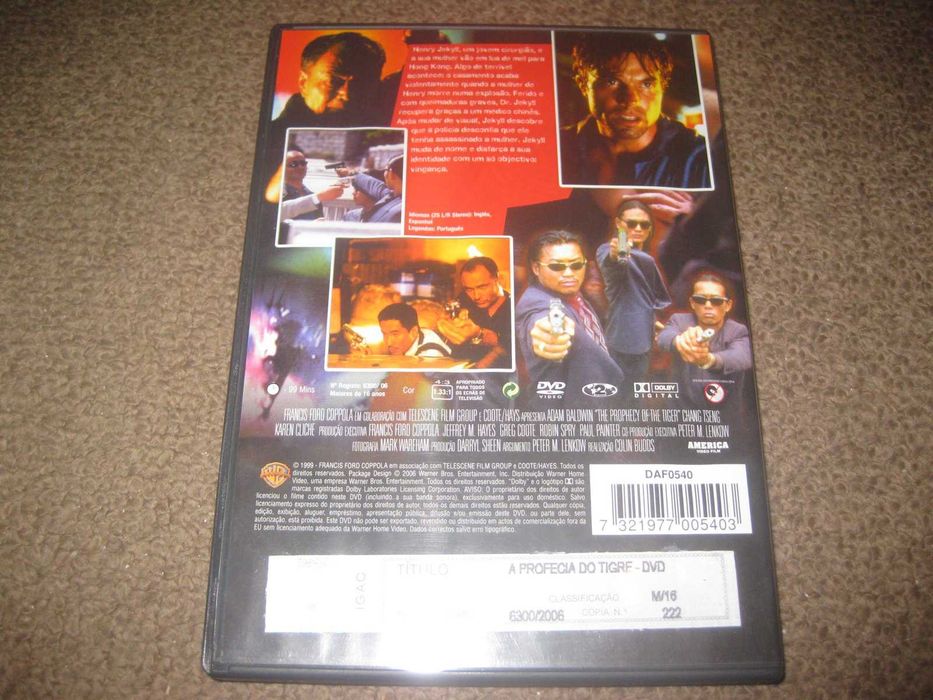 DVD "A Profecia do Tigre" com Adam Baldwin/Raro!