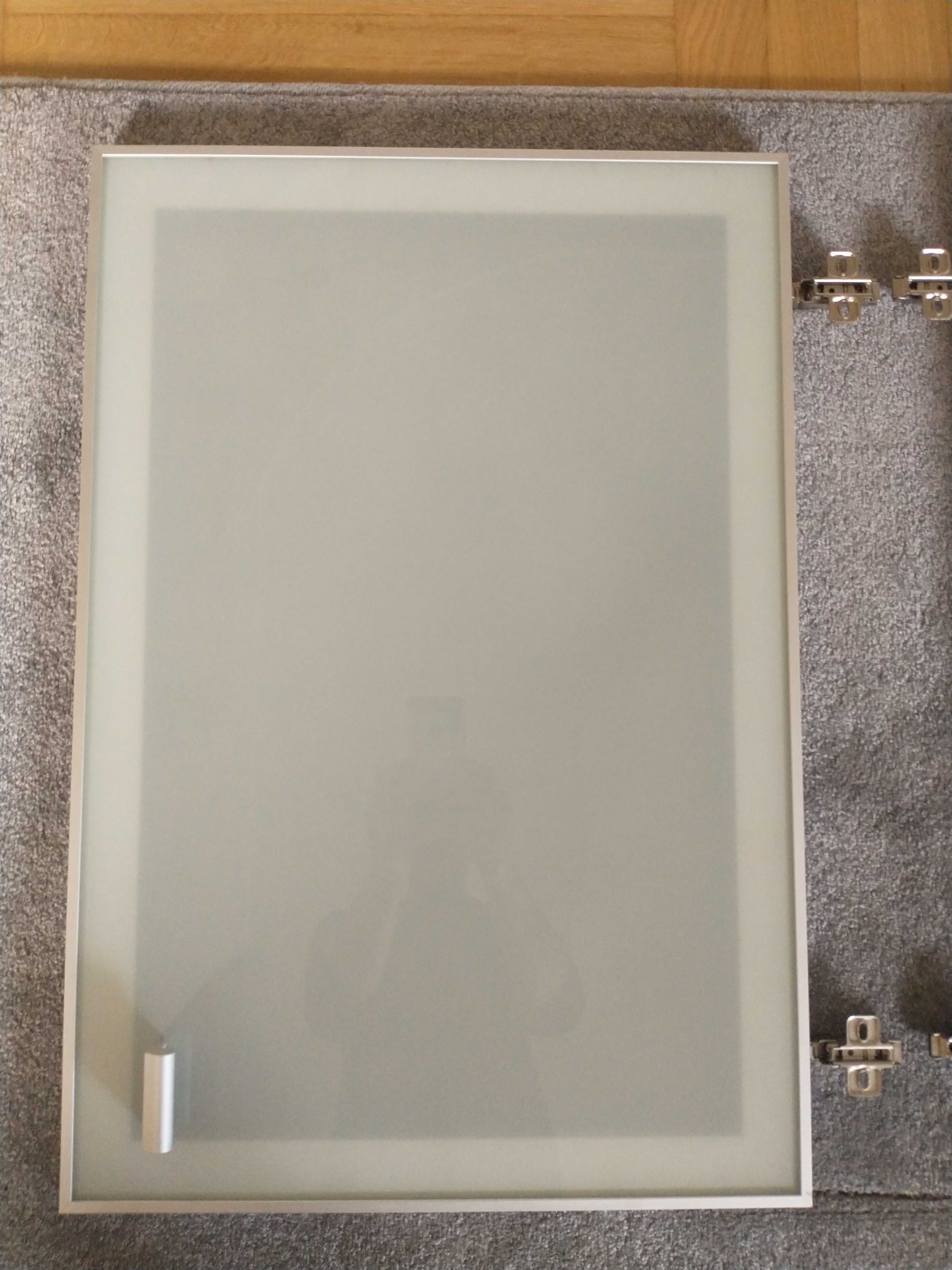 Fronty szafek aluminium 3 cm szkło mleczne Jak nowe ! 3 szt.