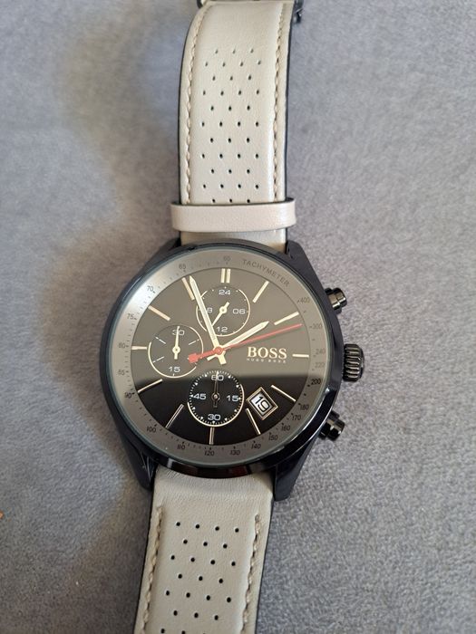 Zegarek nowy hugo boss Koperta 45 czarny na pasku  powystawowy