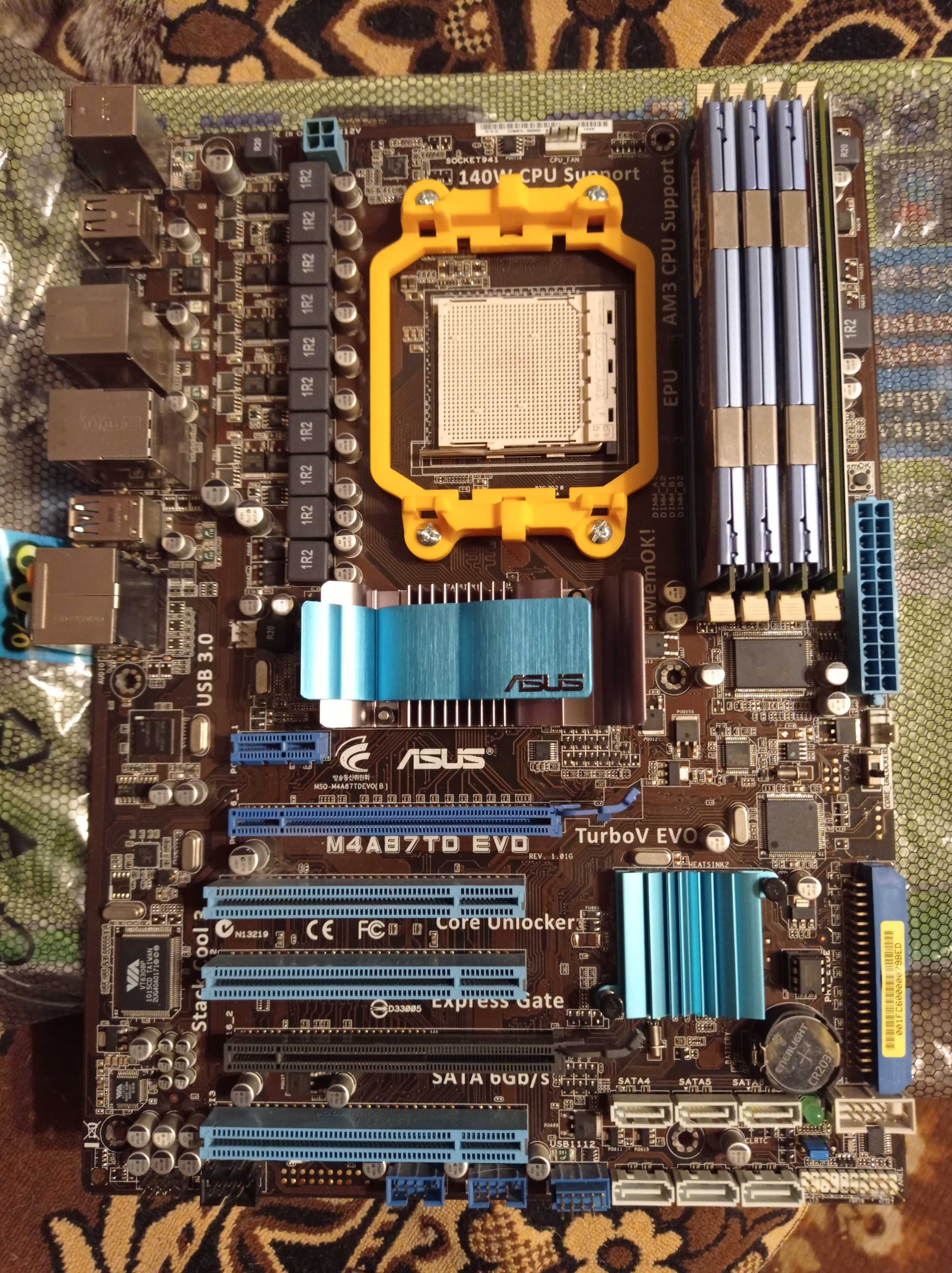 Комплект на AM3.Asus M4A87TD EVO,Phenom II X4 955BE 3.20 GHz,10 GB ОЗУ