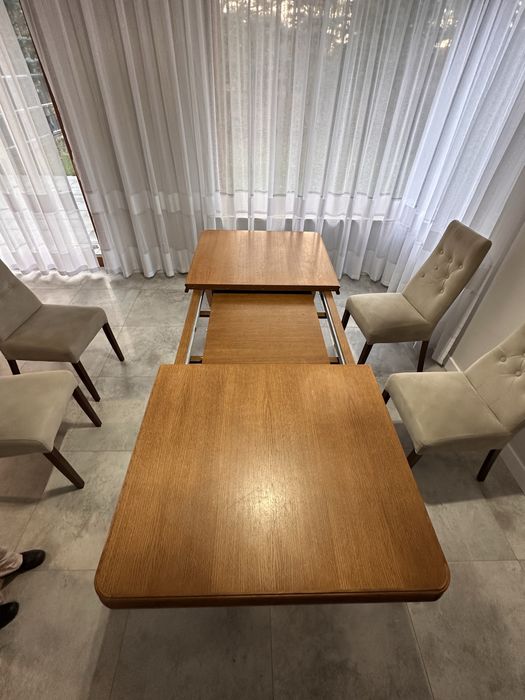 Stol drewniany z litego drewna 90x160 z mozliwoscia rozlozenia