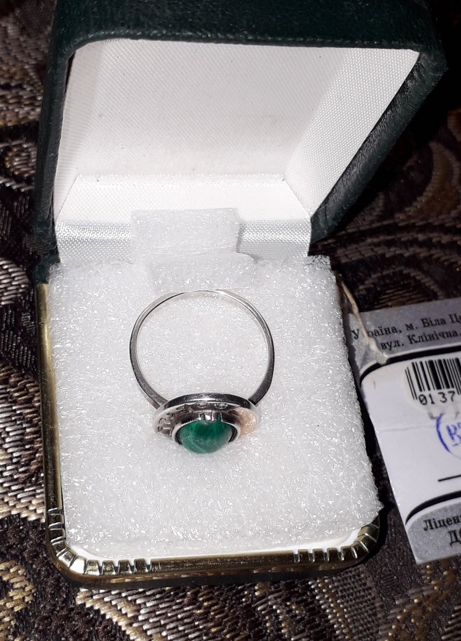срібний перстень з золотом 19розм.Серебряное кольцо 925°серьги