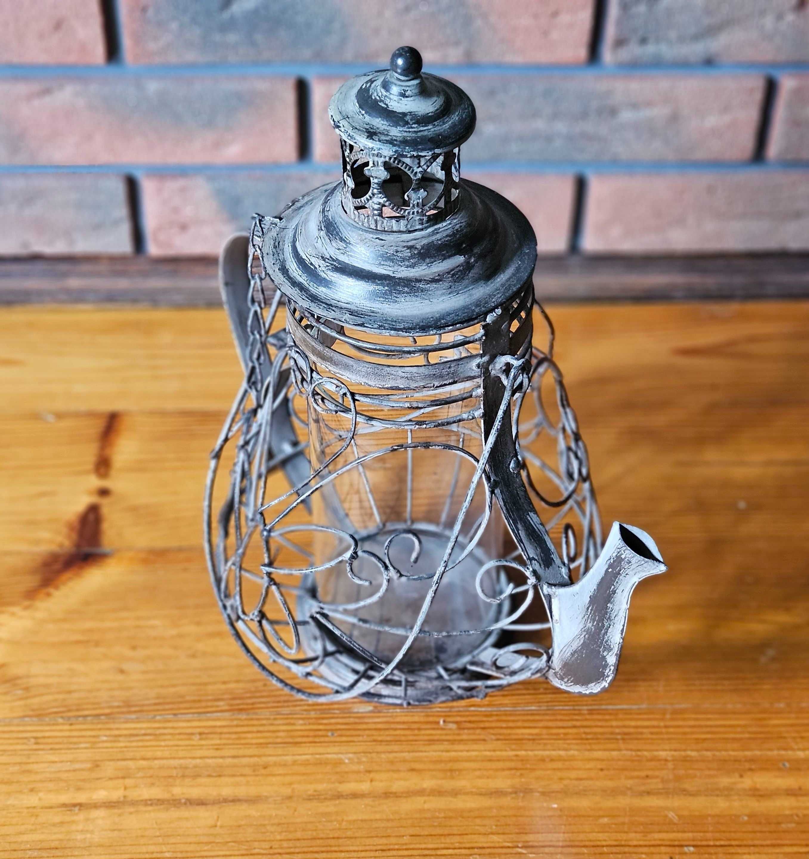 dekoracyjny dzbanek latarenka/lampion na podgrzewacze tealight/świece