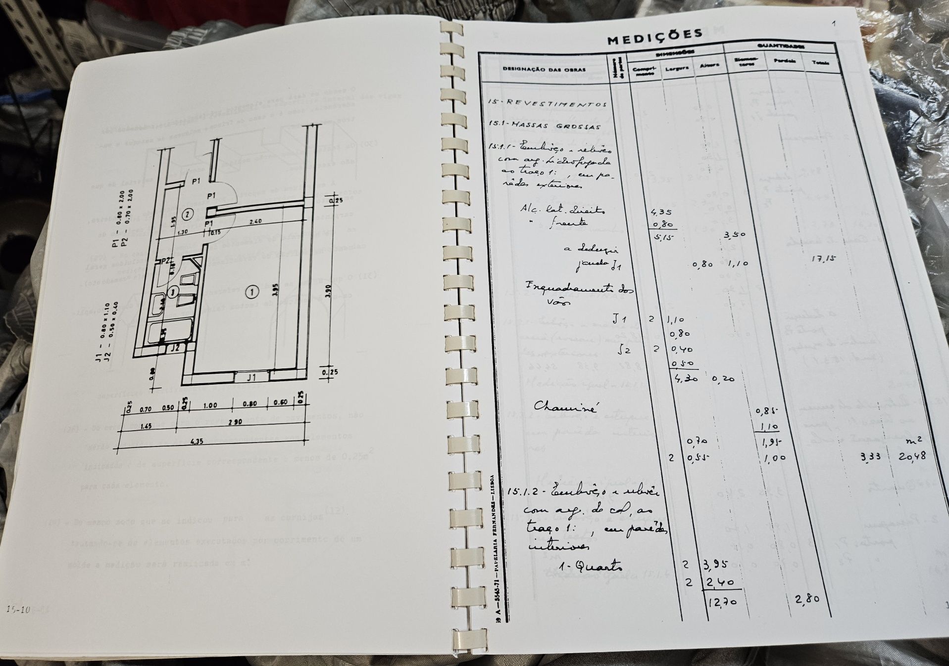 Caderno Lnec medições construção