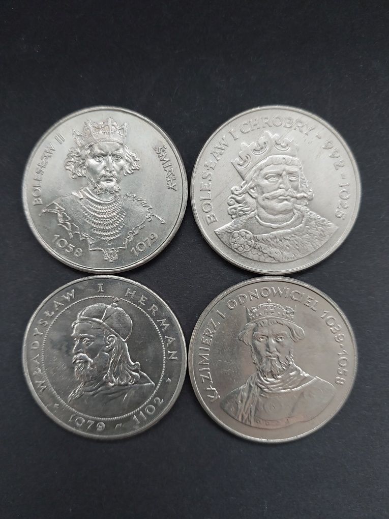 4 monety 50 zł z Królami Polski.