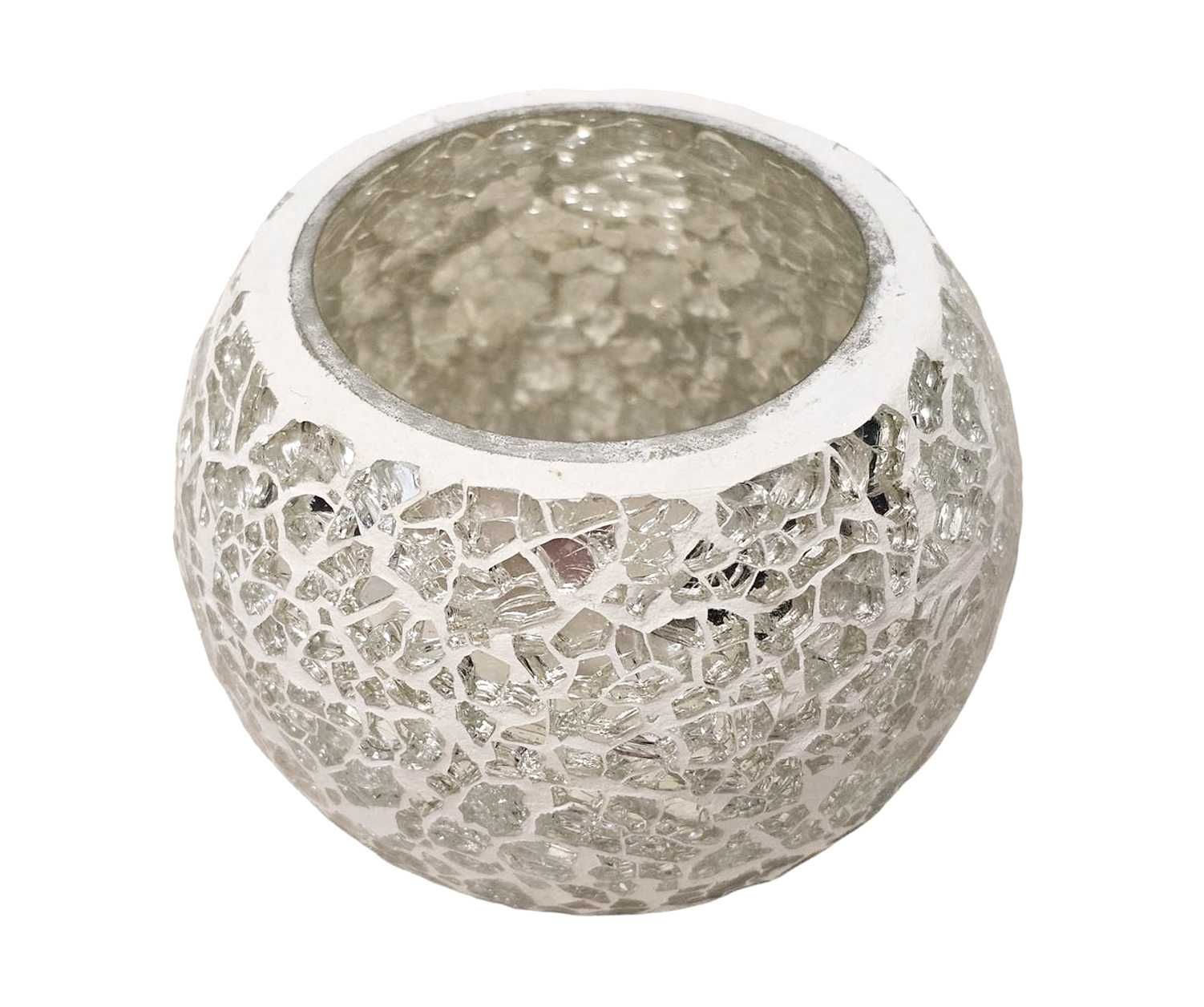 Świecznik szkło lustrzana mozaika Maroko orient kula tealight NOWY