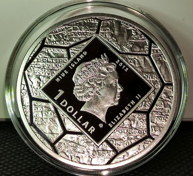 Серебряная монета стадион олимпийский Киев Евро 2012 1 доллар Ниуэ