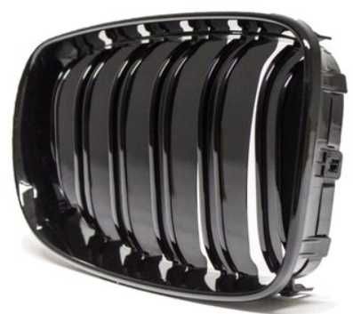 Grelas para BMW Série 1 E81 E82 E87 E88 Grade Dupla Preta Brilhante