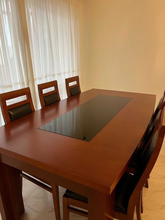 Mesa Sala Jantar Cerejeira Extensível c/ Oferta 6 Cadeiras