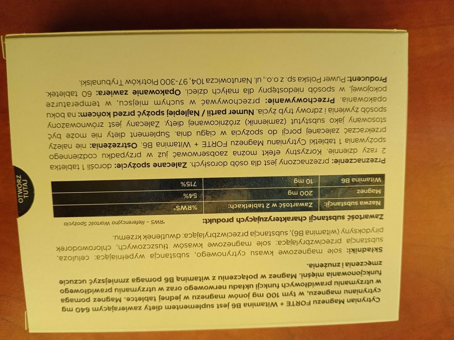 Magnez Forte cytrynian 60 tabletek układ krążenia układ nerwowy