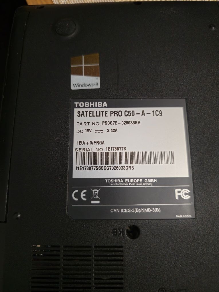 Laptop Toshiba C50 i3 win10 Pro,dysk SSD