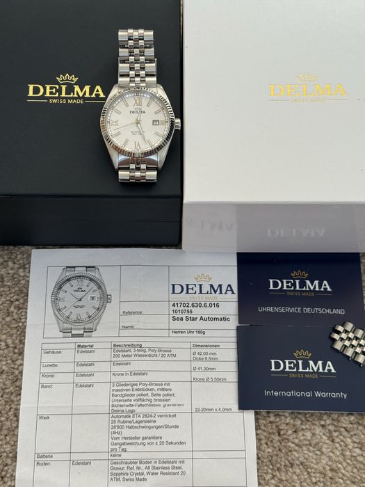 Швейцарський чоловічий годинник Delma Sea Star Automatic 42 мм