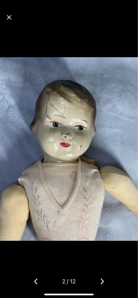 Кукла антиквариат папье маше 40е года