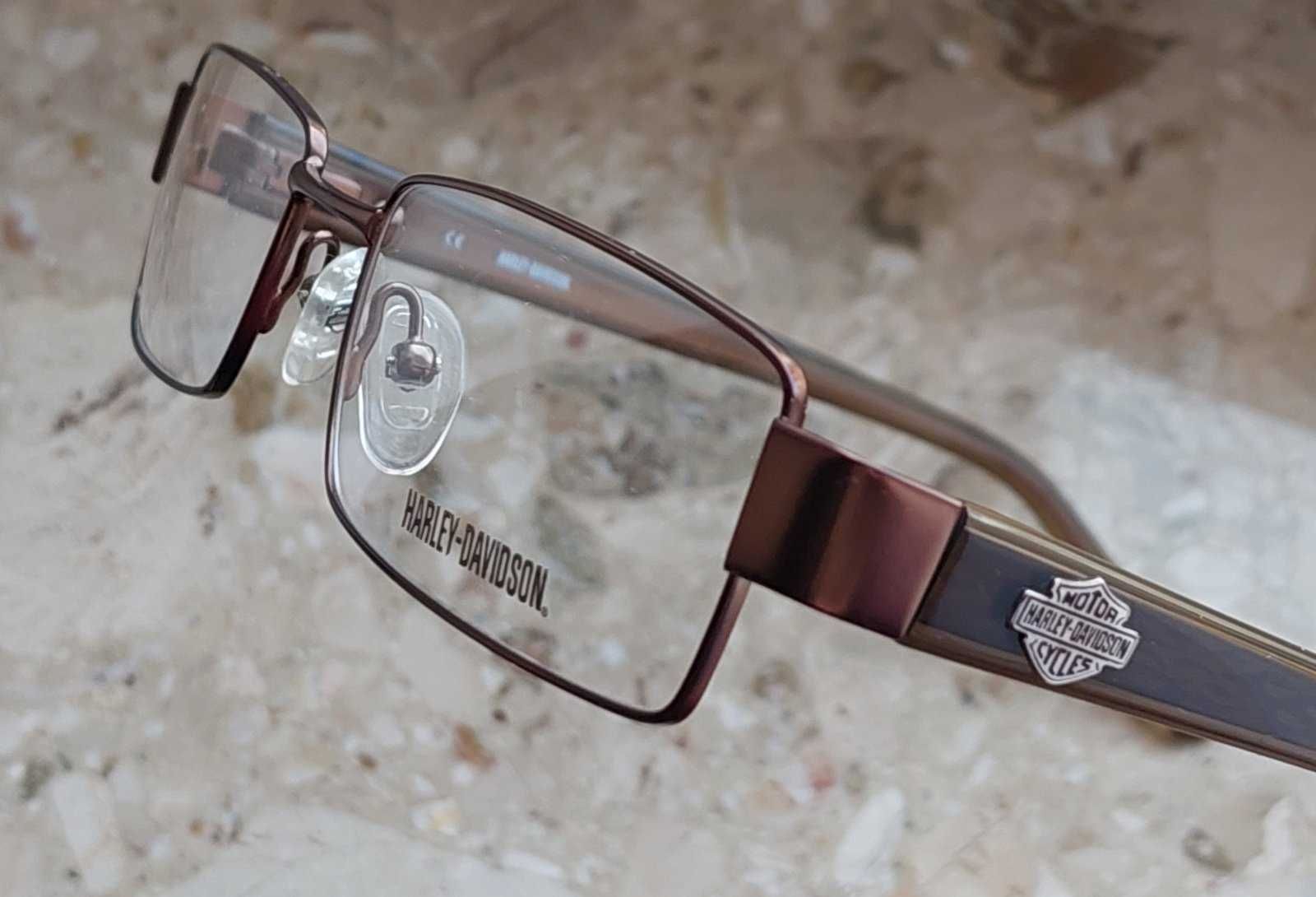 Duze metalowe męskie okulary HD-381 od Harley-Davidson