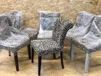 Designerskie krzesła, nowe, piękne, nowoczesne, wzór zebra, 6szt ,