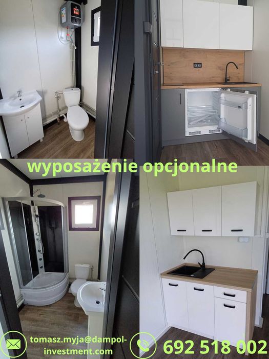 Nowoczesny pawilon handlowo-usługowy 7x3 m z WC i klimatyzacją
