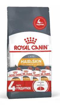 АКЦИЯ!Royal canin HAIR&SKIN 2кг+4 пауча Подарок!
