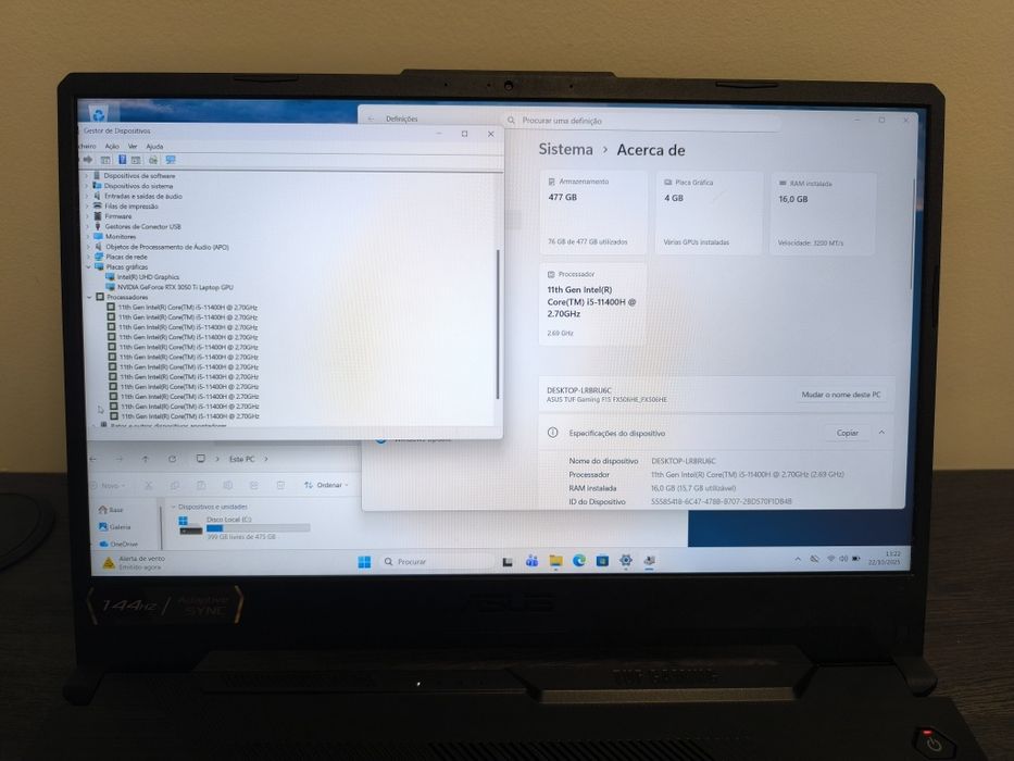 Asus TUF i5 3050TI 16 Ram 512 GiGas 3x S/ Juros