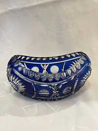 Żardiniera - kryształ grawerowany niebieski