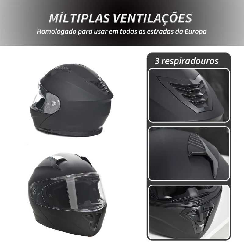 Capacete de Moto Integral Tamanho L-59/60cm