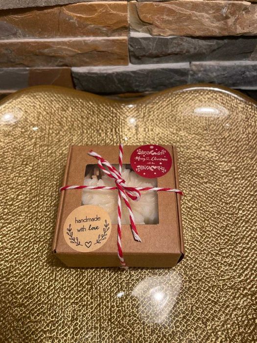 Świeca Sojowa Płatek Śniegu - Zapach Grzanego Wina / Ręcznie robiona