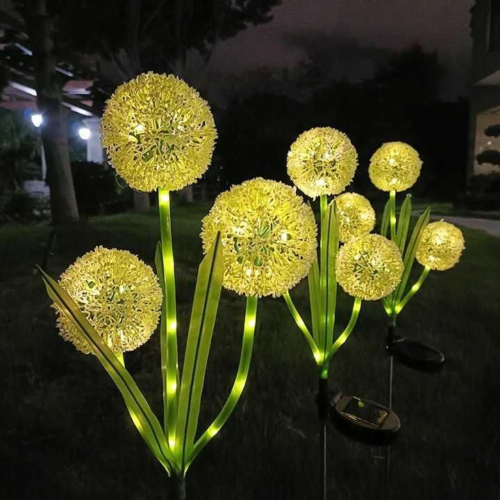 LAMPA Lampka Solarna LED Wbijana KWIATY CZOSNEK Ozdoba Do Ogrodu 2 szt
