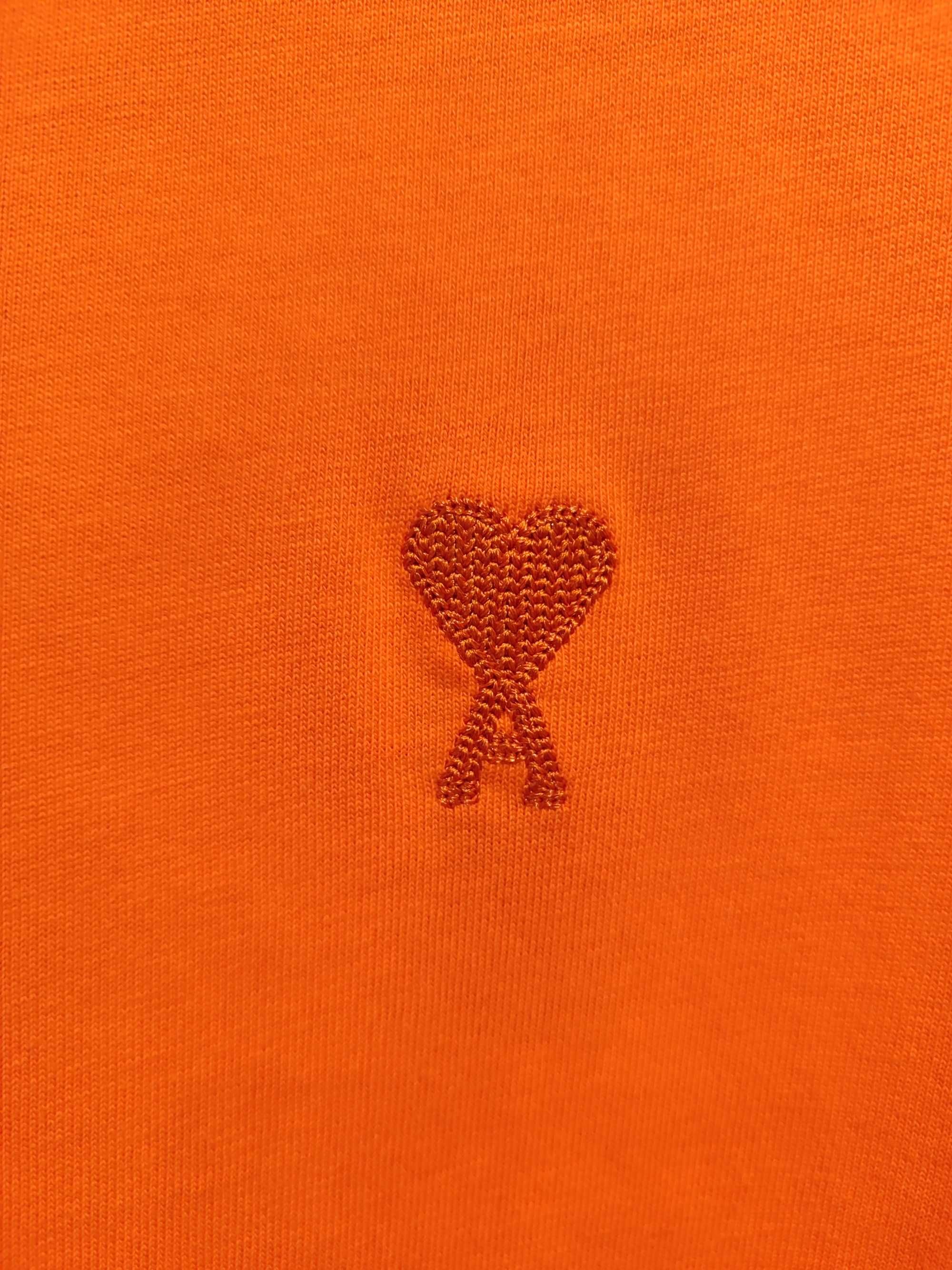 Футболка AMI Paris T-Shirt Tonal Small Ads Orange