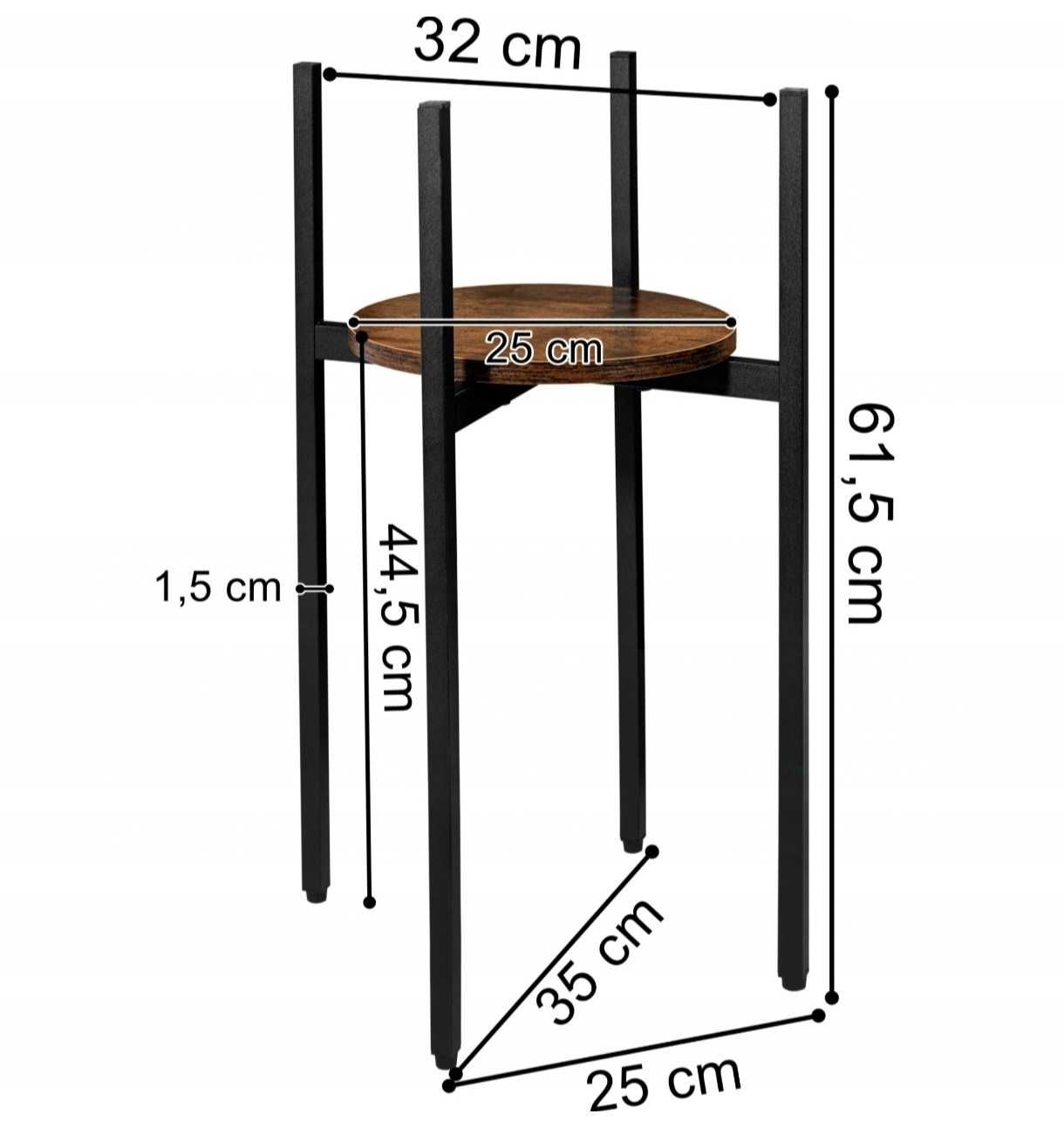 Stojący Kwietnik Metalowy na Kwiaty Rustykalny 60 cm