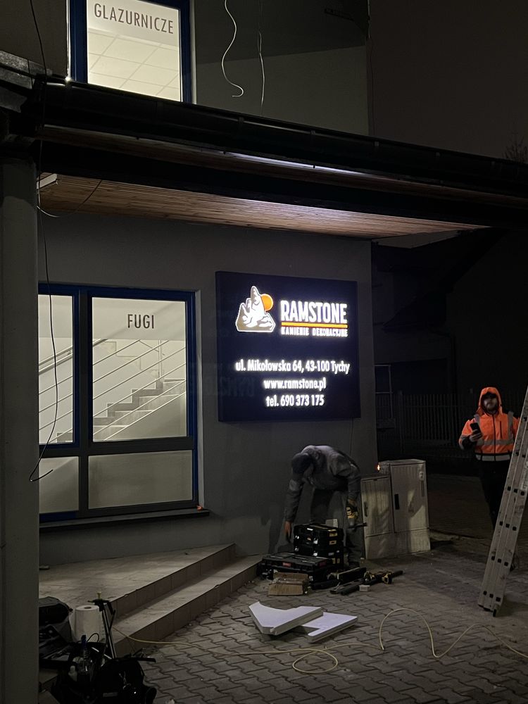 Kaseton reklamowy świetlny 200x50 alu LED reklama szyld dibond neon
