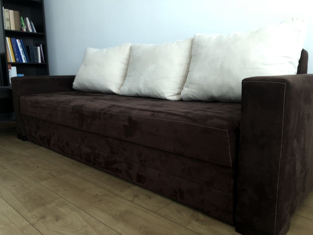 Sofa łóżko rozkładane Kanapa brąz brązowa
