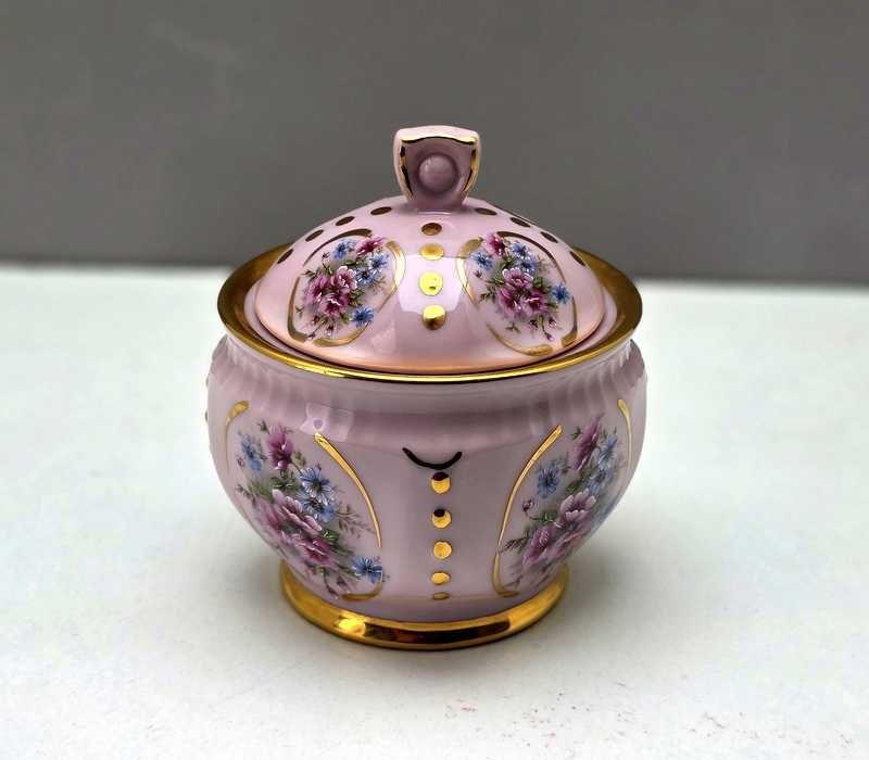 Cukiernica różowa porcelana Bochemia Chodov