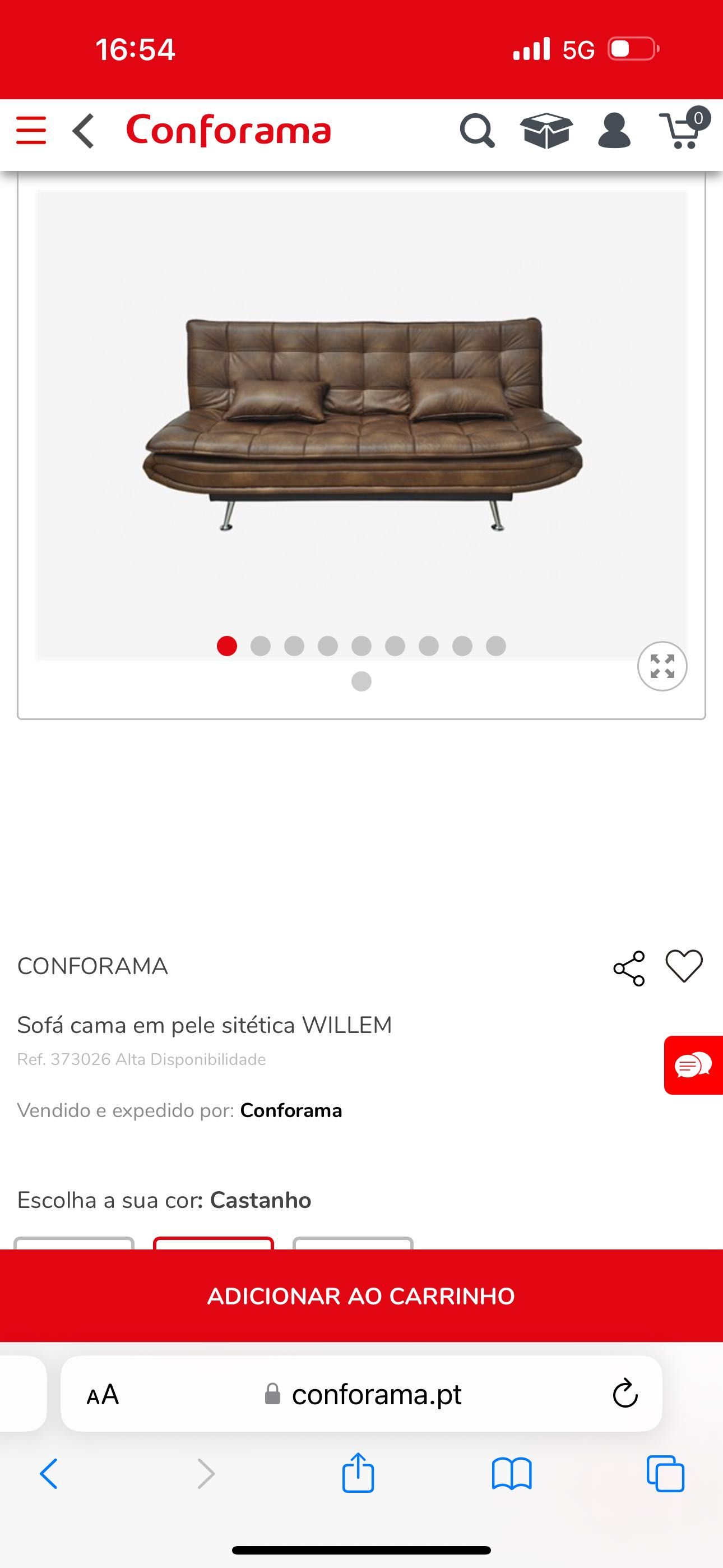 Sofa cama castanho Conforama