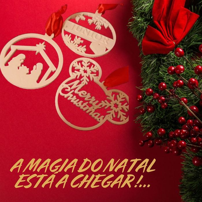 Bolas de Natal com Nomes – Feitas em 3D